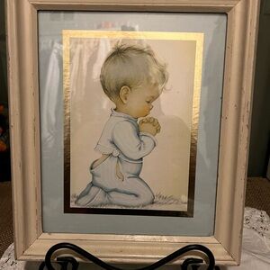 Vintage Lithograph“Bless Us All” 1950s Professionally Framed